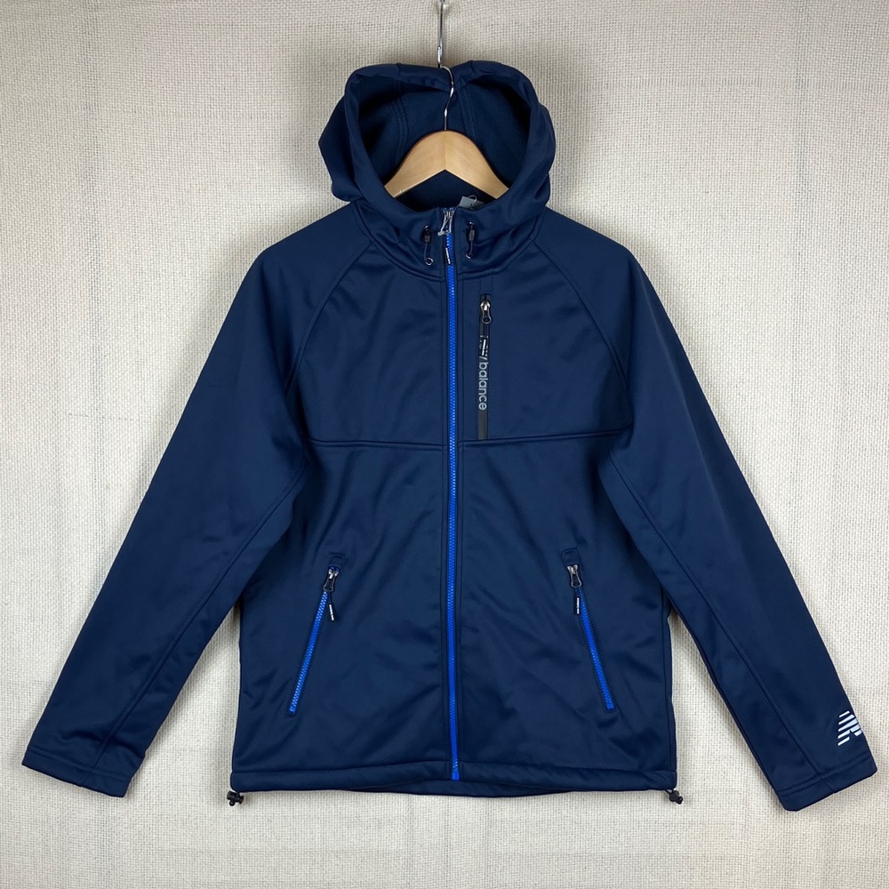 New Balance Soft Shell Fleece Lined Hooded Jacket Water Resistant NWT